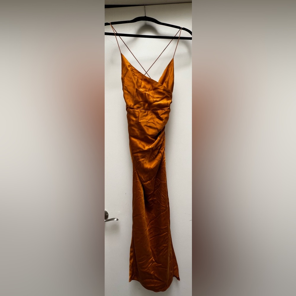 The Sei Strappy Gathered Silk Midi Dress 4 Like New